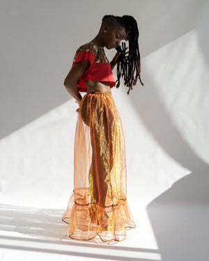 Sheer Skirt Orange