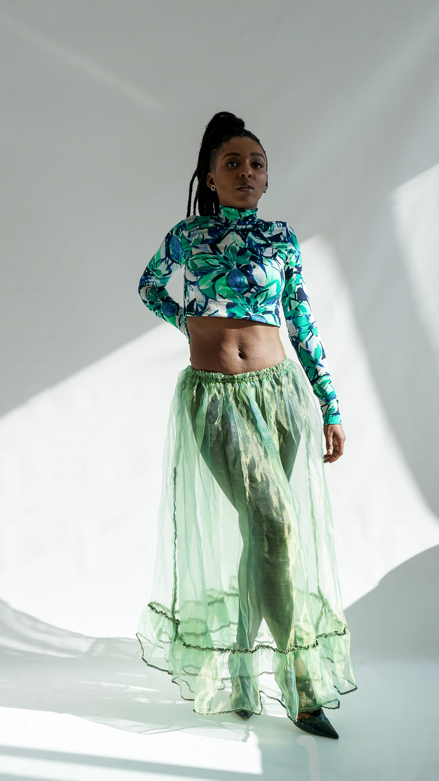 Sheer Skirt Lime Green