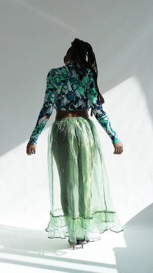 Sheer Skirt Lime Green