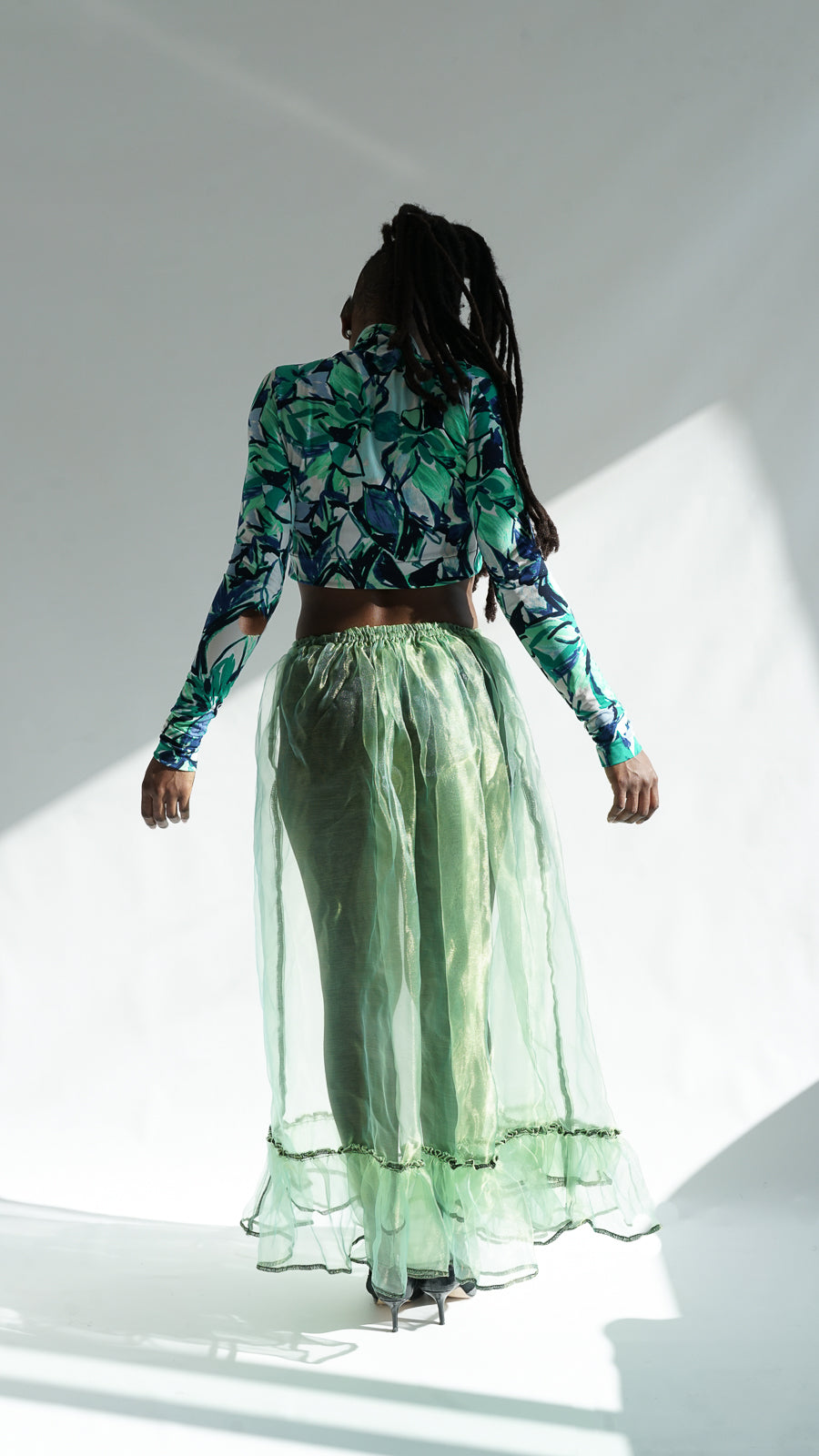 Sheer Skirt Lime Green