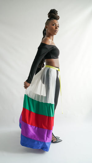 Adjustable Tired Peplum Skirt