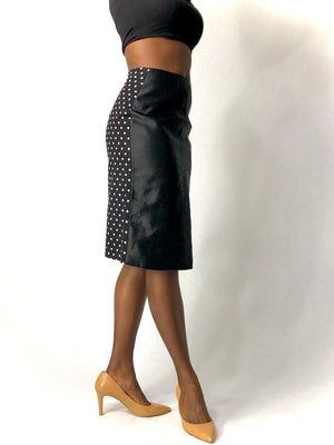 Skirt Pencil - Combo Black Polka Dot