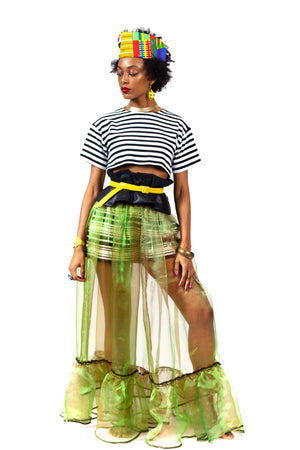 Sheer Skirt Green Red
