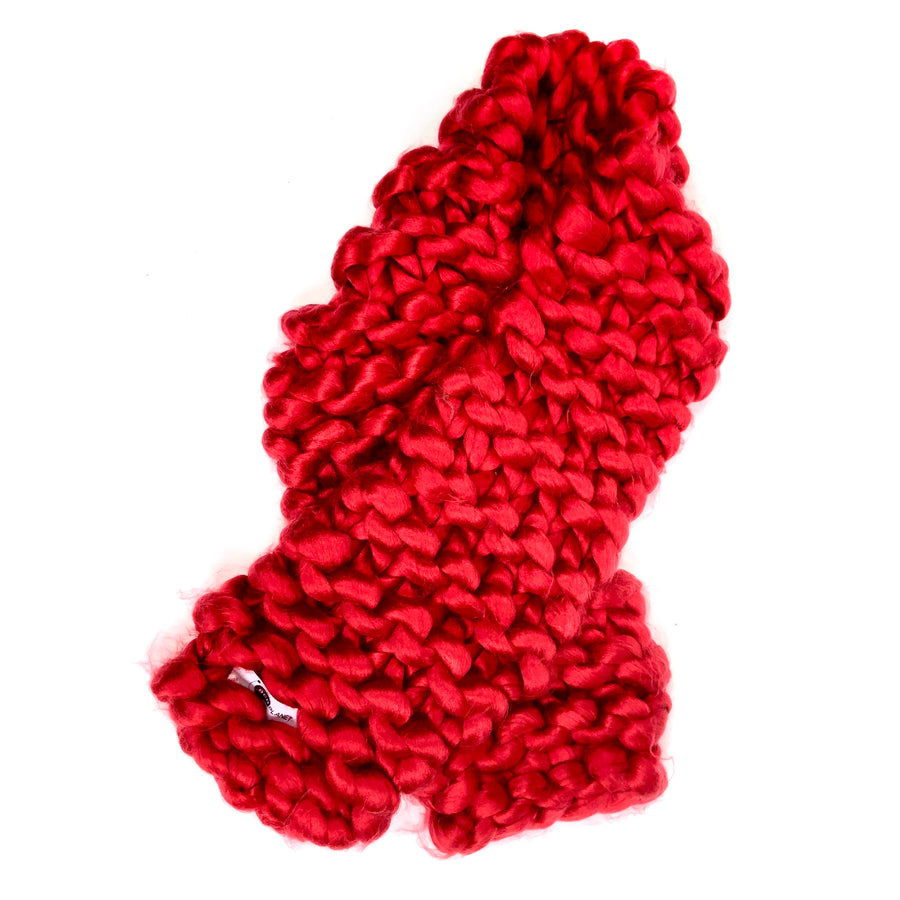 Red Hand Knit Scarf